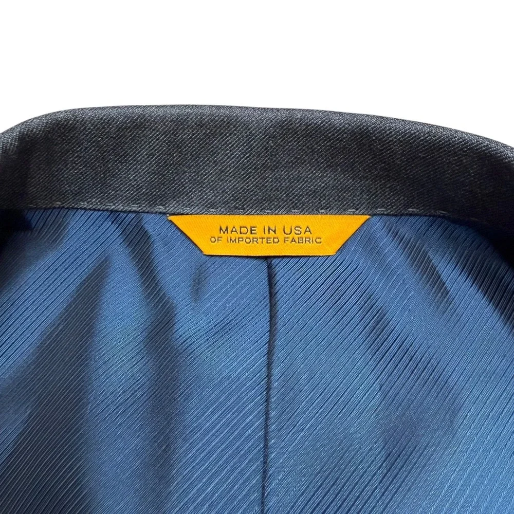 HICKEY FREEMAN Mens Charcoal Gray Wool Blazer Loro Piana Size 48‎ Long Office